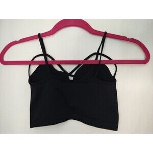 New With Tag Skylee Collection Size 0/S Black Girls Sports Bra Strappy Cute